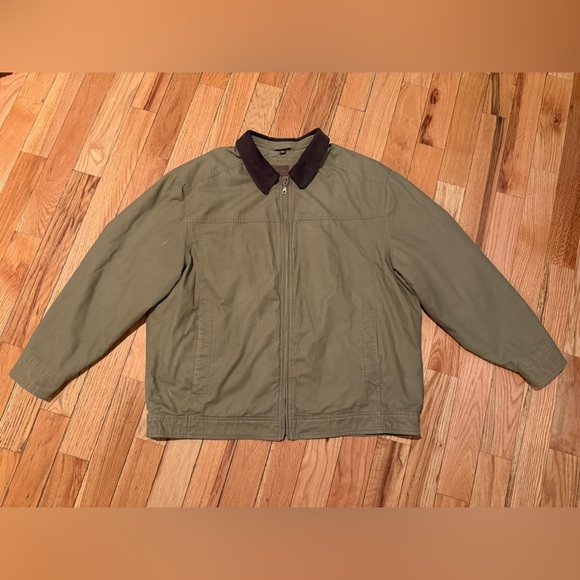 St Johns Bay Green Chore Barn Coat Jacket Flannel Lined Men’s Size XXL - Picture 2 of 16